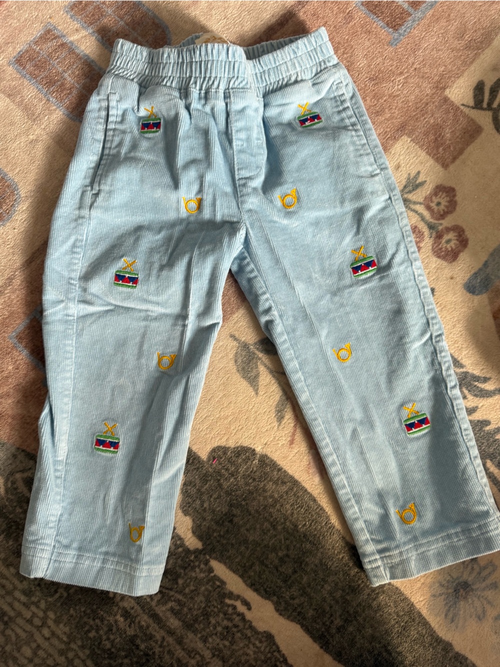 TBBC Light Blue Embroidered Kids Corduroy Pants
